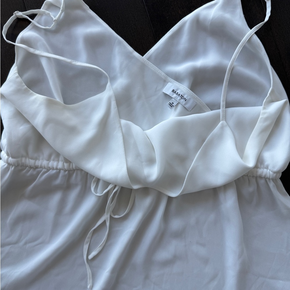 Chic White Draped Sleeveless Top